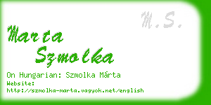 marta szmolka business card